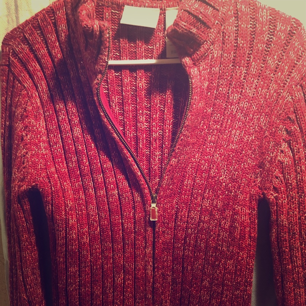 Liz Claiborne knitted zip up sweater